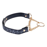 Sportsheets Sex & Mischief Cougar Day Bondage Collar Navy Blue / Gold Collars and Leads
